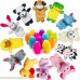 COWEAL 12 Pack Animal Finger Puppets Easter Eggs Pre Filled Toys Animal Hand Puppets Plush Toys for Easter Baby Story Time Prop Educational Hand Cartoon Animal Dolls Party Favors Birthday Gifts B07MNHWLN2